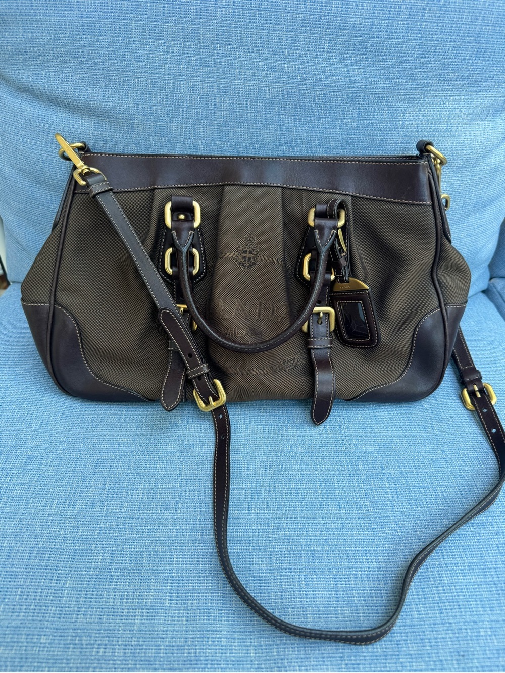 AUTHENTIC PRADA CANAPA CROSSBODY SATCHEL BAG Y2K 💕